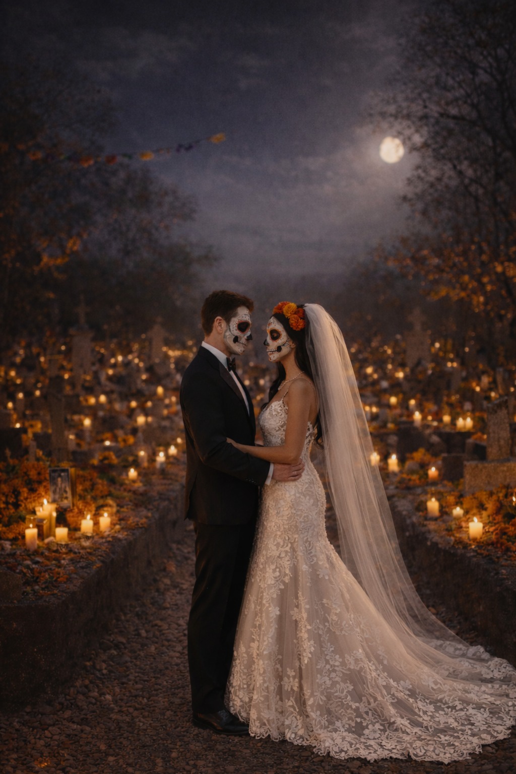 Michael Mattes and Kirstina Garcia in wedding attire.